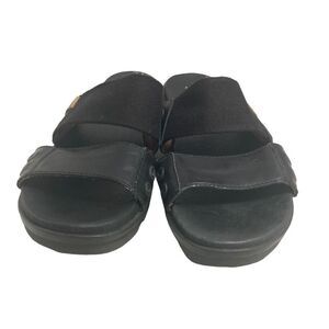 SOREL Women’s Slide Leather Sandals Black Size 7‎